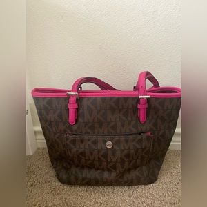 Brown and Pink Michael Kors Handbag (Authentic)